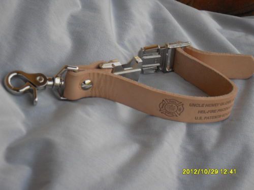 Glove strap firefighter cowhide leather w/metal hardware  glove holder  $9.00 for sale
