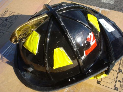 Cairns 1010 Helmet Black + Liner Firefighter Turnout Bunker Fire Gear ...H-231