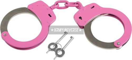 Pink &amp; Silver Linked Handcuffs