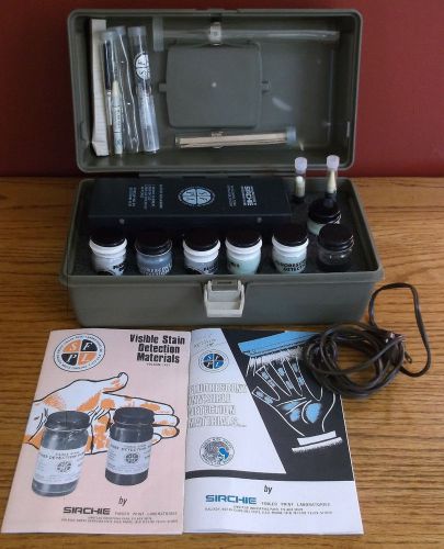 Vintage 1970s Sirchie Fluorescent Invisible Detection Fingerprint Kit Powder