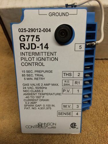 JOHNSON CONTROLS  G775-RJD-14 / 025-29012-004  intermittent ignition HVAC EB