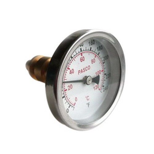 Pasco 1449 2-1/2&#034; Dial Dual Scale Thermometer, 40 - 250 deg F/0 - 120 deg C