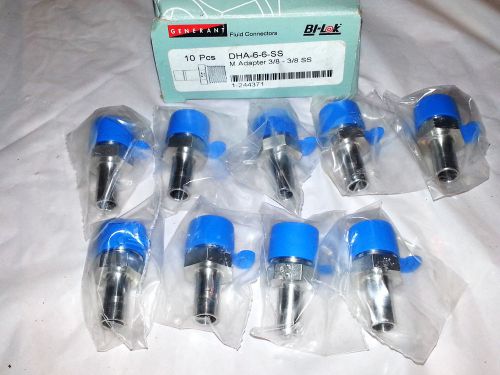DHA-6-6-SS LOT 9 NEW BI-LOK TUBE PIPE Stub to Male ADAPTER 3/8-3/8 NPT STAINLESS