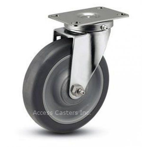4MACHS 4&#034; x 1-1/4&#034; Swivel Plate Caster Hytrel on Autoclave Wheel 275 lb Capacity
