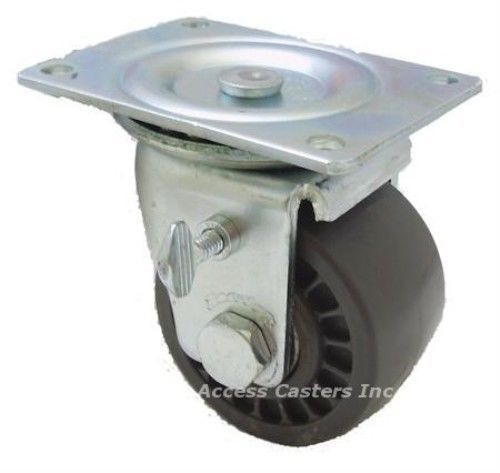 3slpustb 3&#034; low profile swivel caster with thumb screw brake, urethane wheel for sale
