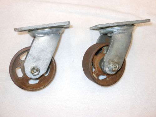 Vintage industrial  4in casters casters heavy duty for sale