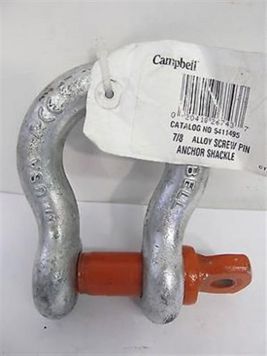Campbell, 5411495, 7/8&#034;, 419-A, WLL 9 1/2 ton, Alloy Screw Pin Shackle
