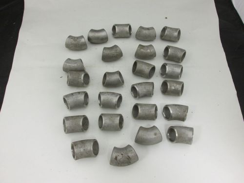Lot x 25 1&#034; stainless steel 45 degree weld elbows sch 40s wp304/304lw a403 for sale