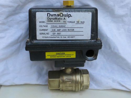 DynaQuip Controls Electronic 1”Actuated Ball Valve Model # 6CX18 100 INLB Torque