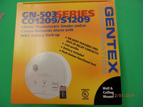 Gentex gn-503 120vac photoelectric smoke &amp; carbon monoxide alarm w/ battery for sale