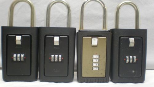 Lot of 4 combination key lock box with combo and reset keys free shipping for sale