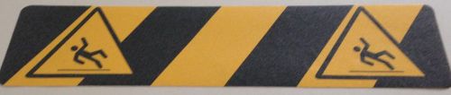 6&#034; X 24&#034; Black Yellow Anti Slip Non Skid Abrasive Safety Tape Tread Slipping Man
