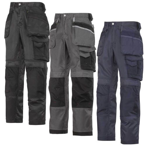 Snickers Trousers with Kneepad &amp; Holster Pockets . (3 Colours/L-XL Leg)-3212C