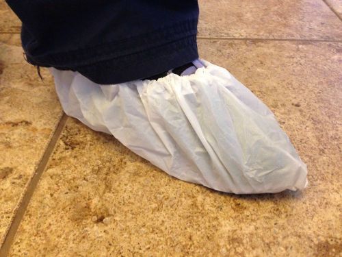 CPE Film, shoe covers, White, XL, disposable, industrial