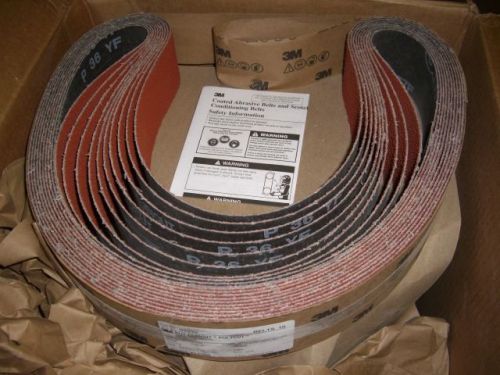 10 new 3m 2-1/2&#034; x 60&#034; 577f cubicut rb film-lok abrasive cloth sanding belts p36 for sale
