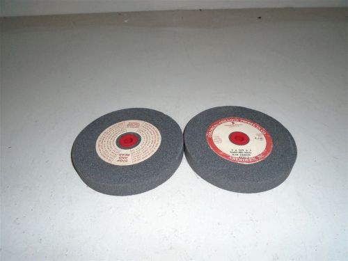COLONIAL ABRASIVE 64860M 6&#034; X 3/4&#034; X 1&#034; BENCH GRINDING WHEELS USED LOT OF 2