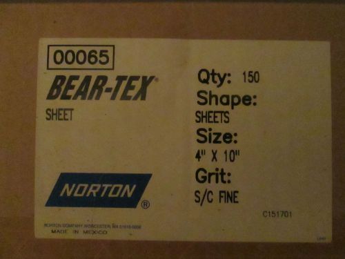 Case 150 Norton Bear-Tex Black Scouring Pads 4&#034;x10&#034; SC FINE 00065