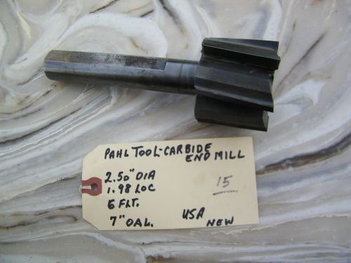 PAHL TOOL -6 CARBIDE INSERTS - REAMER - 2.50 DIA. 7&#034; OAL. USA - 1.98 LOC.