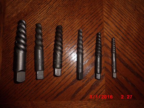 6pc Lot Machinist  SCREW EXTRACTORS  (3) WILLIAMS (2) CLEVAND (1) UNKNOWN