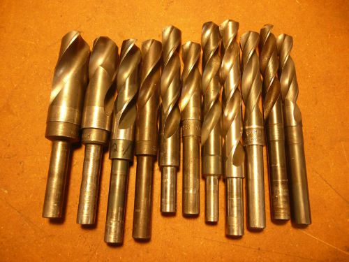 Lot of 11 S&amp;D drills reduced shank drill bits silver and demming lot 3