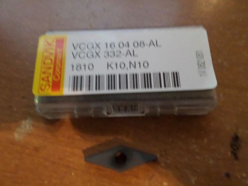 Sandvick VCGX 16 04 08-AL (VCGX 332-AL) 1810 K10, N10 (Qty 2)