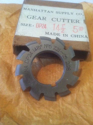 NEW INVOLUTE GEAR CUTTER #5 24DP 14.5PA 7/8&#034;bore CHINA UNUSED OLD STOCK