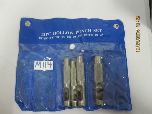 (set of 4) hollow punch 3/8&#034;, 7/16&#034;, 1/2&#034;, 9/16&#034;
