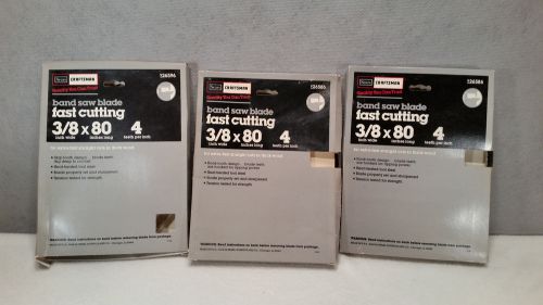 THREE Sears Craftsman Bandsaw Band Saw Blades 3/8&#034; 80&#034; 4Teeth Per Inch - NOS!