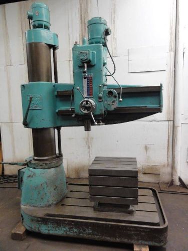 Nice rocco radial arm drill 44&#034; arm 12&#034; column  with box table carlton for sale