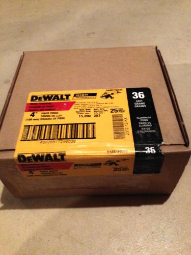 25x DeWALT DARB1F0325 4in AO Fiber Resin Grinding Disc 36G - 25 PACK!