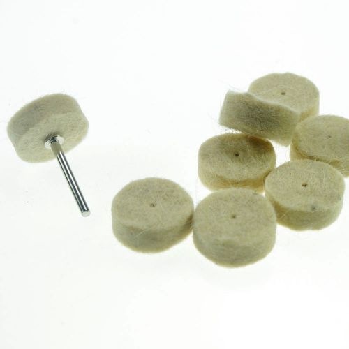 10 x 1/2&#034; felt wool buffing polishing wheels pads with one mandrel shank for sale