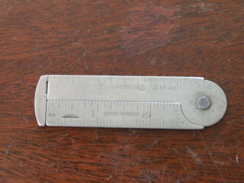 EP Johnsons No 46 calipers rule protractor German Silver 1907 rare vintage USA