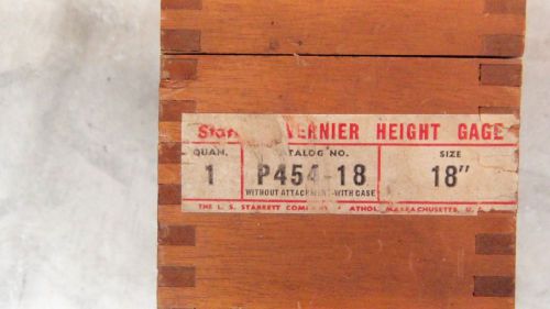 Starrett 454 Series Vernier Height Gage w/ Case 18&#034;