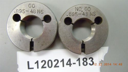 Thread Ring Gage Set .895-48 NS Go / No Go