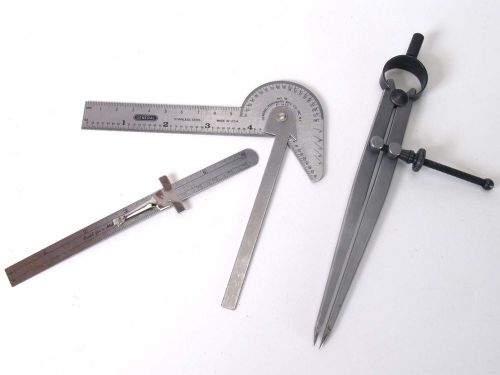 General no 16 protractor compass divider snap on ruler lot for sale