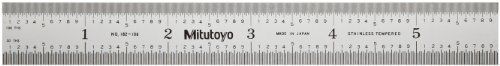 Mitutoyo 182-106 , Steel Rule, 6&#034;/150mm ( 1/50, 1/100&#034;, 1mm, 0.5mm), 3/64&#034; Thick