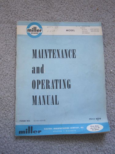 Miller WP-200 AEA-200 E L LE  Welder Instruction and Maintenance Manual