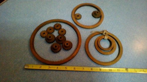 Vintage brass inside gear rings* gears* cogs* industrial* lot of 15 for sale