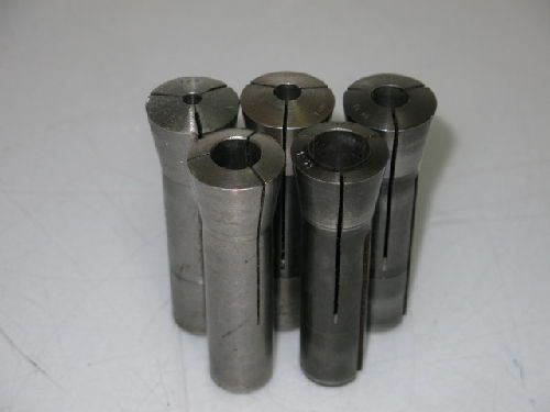 5 QUALITY IMPORT/FOWLER R8 ROUND COLLETS, 1/4&#034;, 3/8&#034;, 1/2&#034;, 5/8&#034;, 3/4&#034;