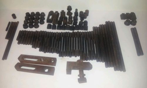 Lot of +100 milling machine table clamp work holder tools step boring mill studs for sale