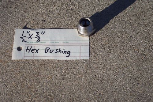 HEX BUSHING 1/2&#034; X 3/8&#034; STAINLESS STEEL 150#