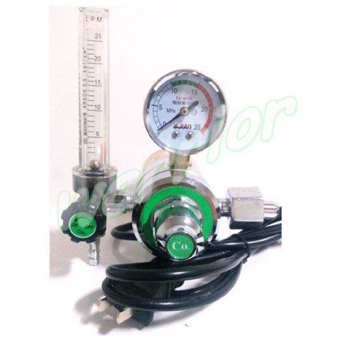 220V CO2 Gas Regulator flowmeter M12x1 Outlet Thread for MIG Welding Machine