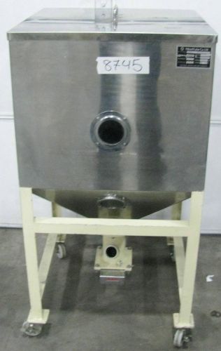 220 lb. *nissui* ka-05 stainless surge bin hopper on castered stand for sale