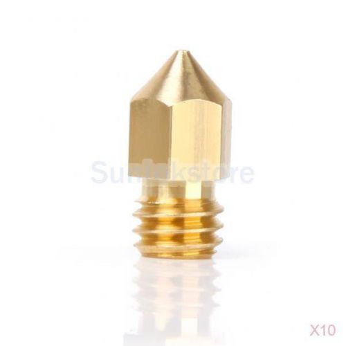 10xgolden 0.5mm m6 reprap 3d printer extruder nozzle for makerbot mk8 print head for sale