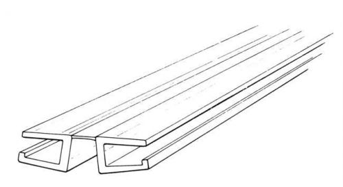 1/4&#034; Clear Living Hinge - Bottom Groove-1-1/4 x 11-7/8&#034; Length