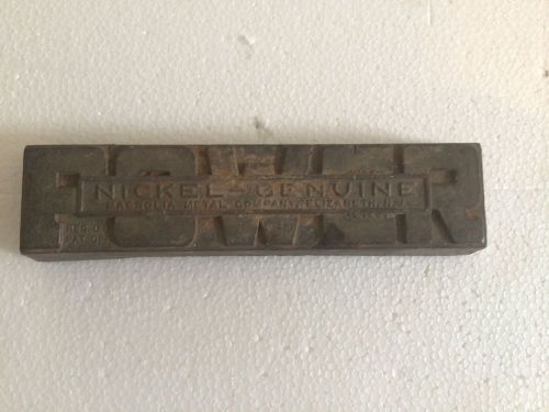 Vintage Power Nickel Genuine Magnolia Metal 5 lb Ingot  Numbered 5984