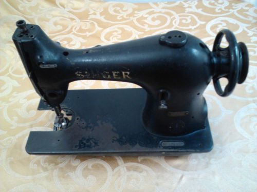 Singer Model 95-10 Industrial Lock Stitch Sewing Machine Rotary Hook Sews Great!