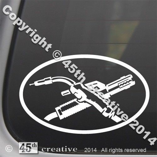 Welder oval decal - mig arc flux core welding wire feed welder gun logo sticker for sale