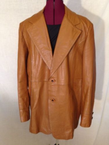 Vintage men&#039;s - condor brown leather men&#039;s coat jacket sz 46 for sale