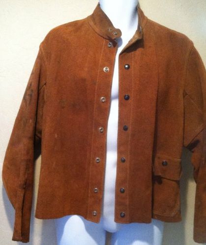 Welders Welding Brown Suede Leather Jacket Coat Large